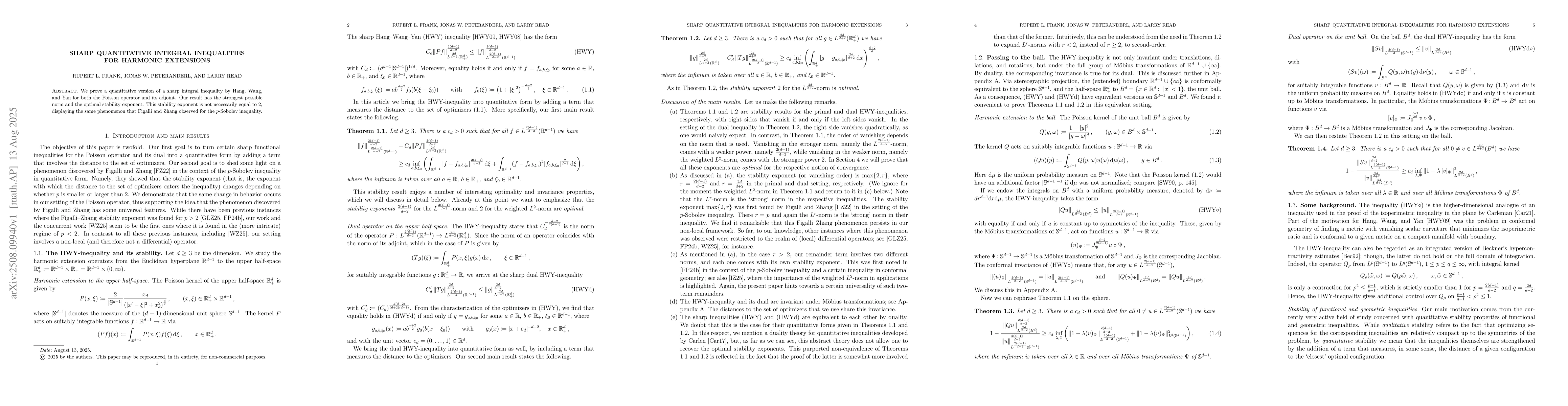 Thumbnail for Sharp quantitative integral inequalities for harmonic extensions