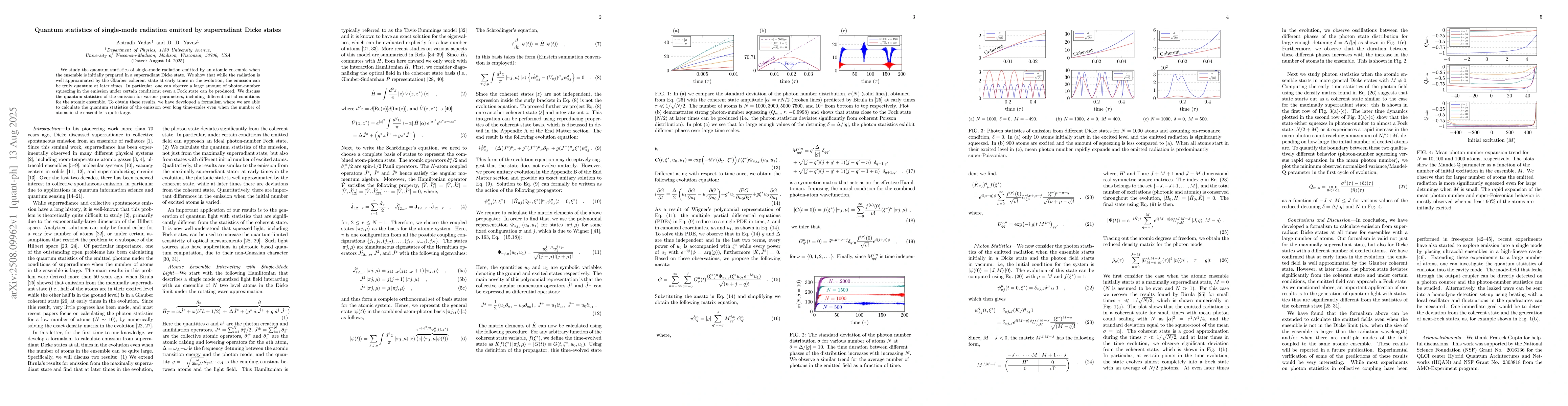 Thumbnail for Quantum statistics of single-mode radiation emitted by superradiant
  Dicke states