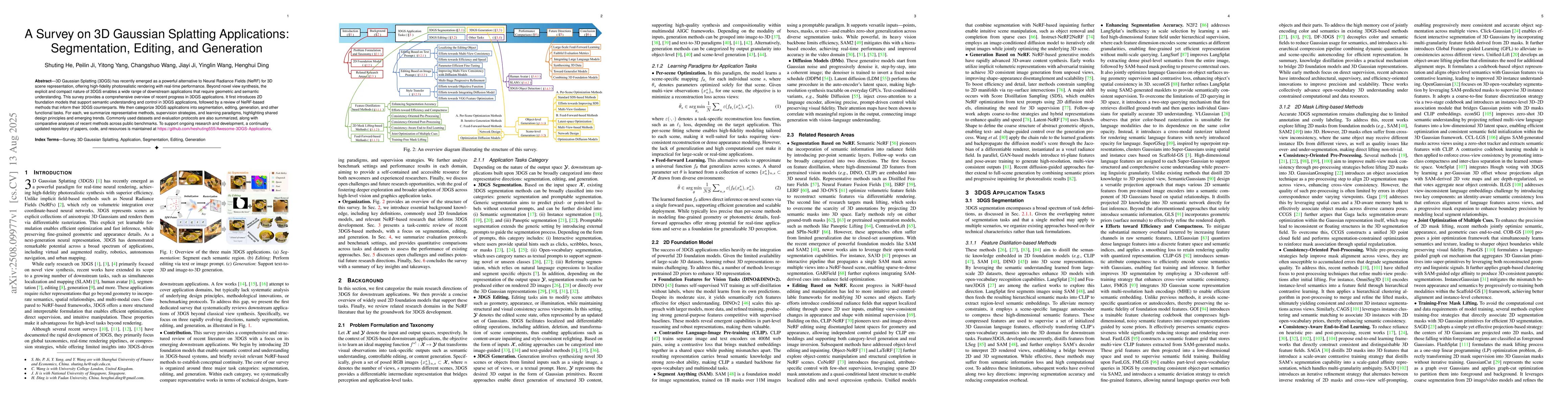 Thumbnail for A Survey on 3D Gaussian Splatting Applications: Segmentation, Editing,
  and Generation