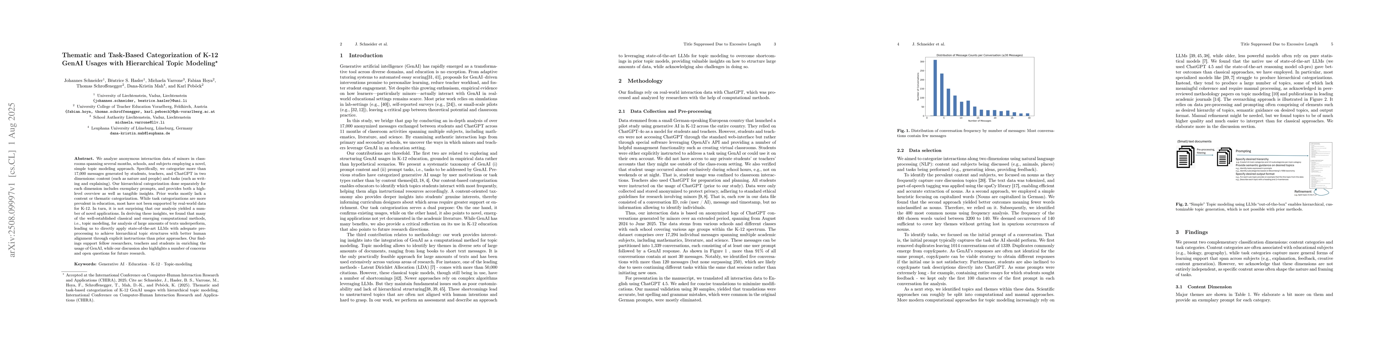 Thumbnail for Thematic and Task-Based Categorization of K-12 GenAI Usages with
  Hierarchical Topic Modeling