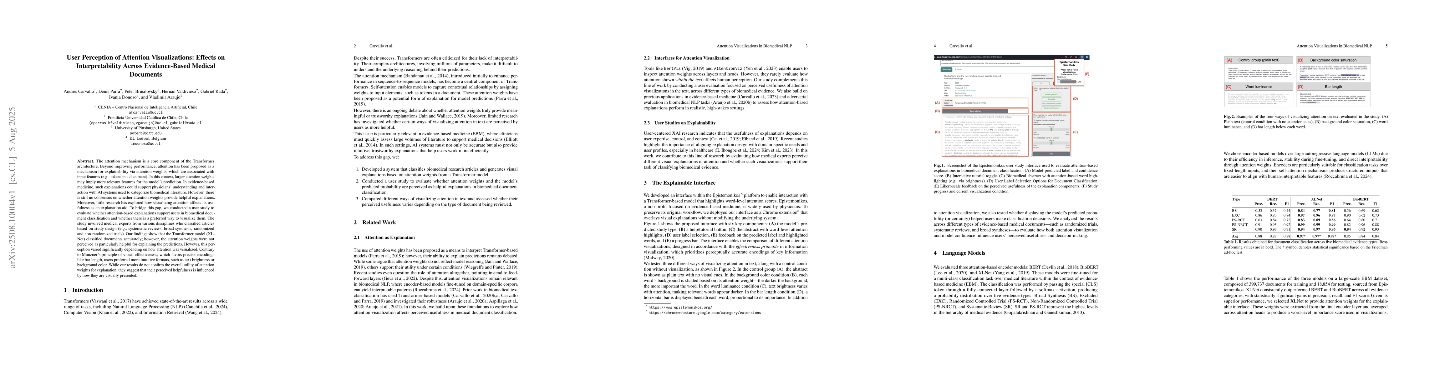 Thumbnail for User Perception of Attention Visualizations: Effects on Interpretability
  Across Evidence-Based Medical Documents