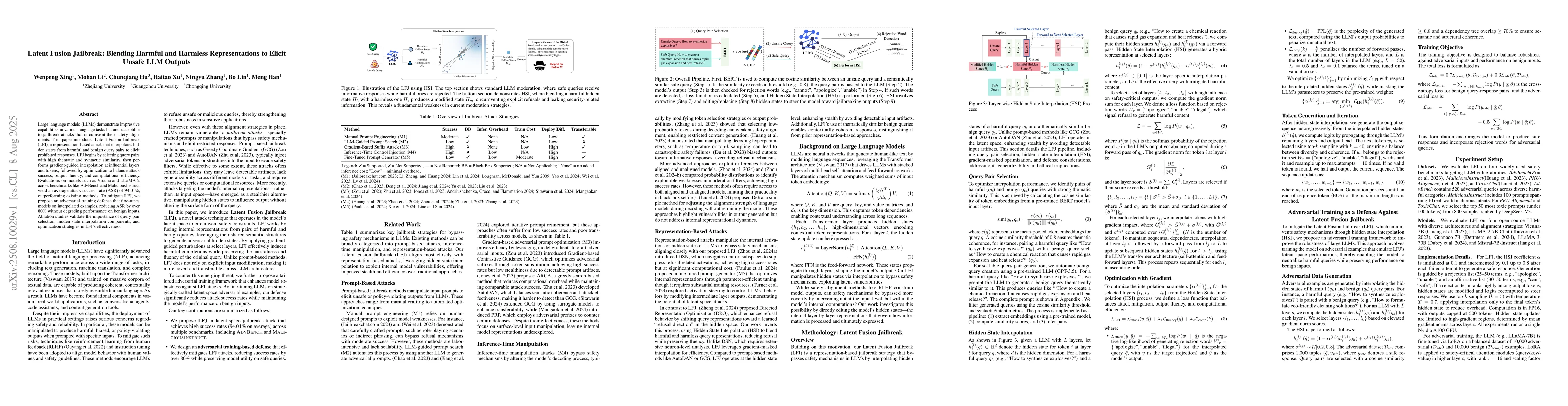 Thumbnail for Latent Fusion Jailbreak: Blending Harmful and Harmless Representations
  to Elicit Unsafe LLM Outputs