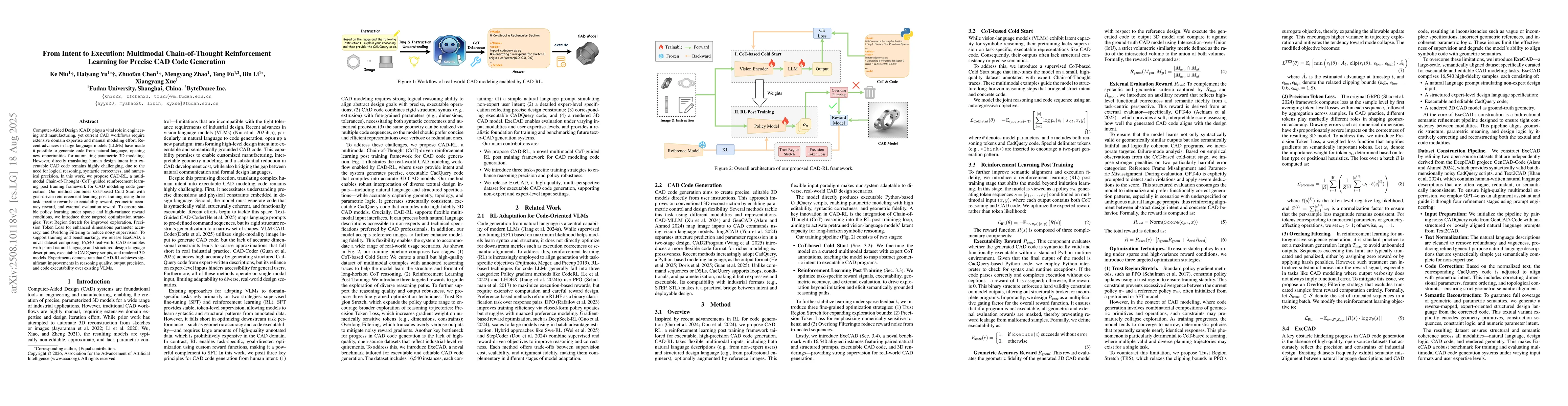 Thumbnail for From Intent to Execution: Multimodal Chain-of-Thought Reinforcement
  Learning for Precise CAD Code Generation