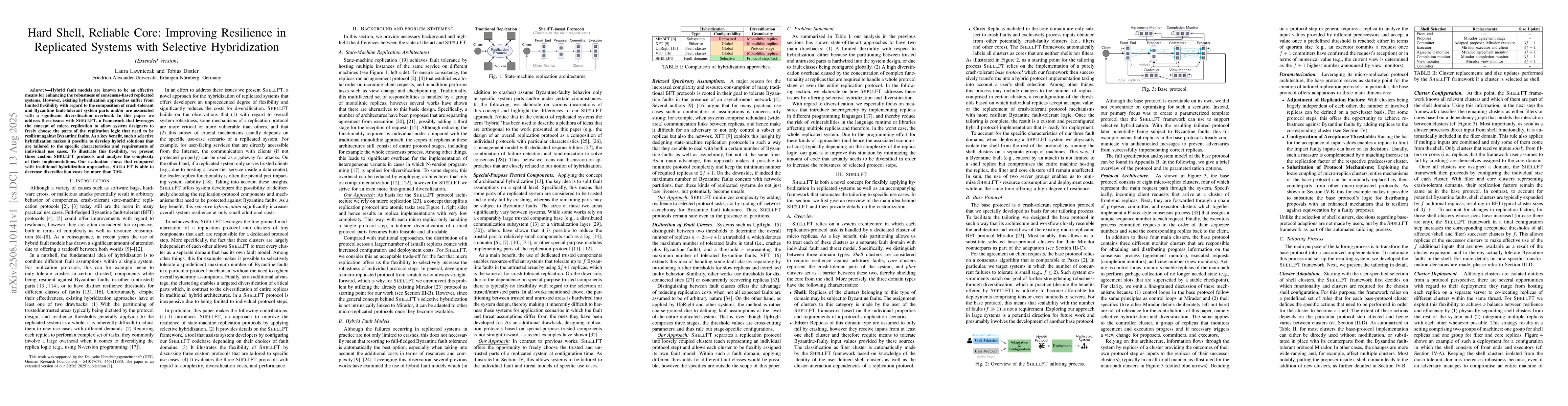 Thumbnail for Hard Shell, Reliable Core: Improving Resilience in Replicated Systems
  with Selective Hybridization