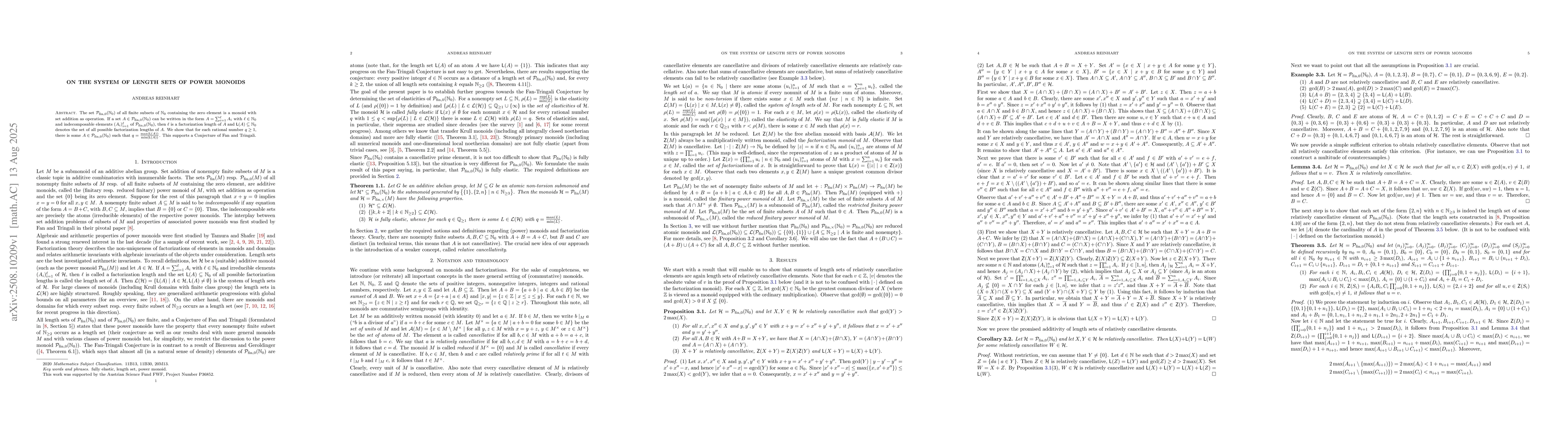 Thumbnail for On the system of length sets of power monoids