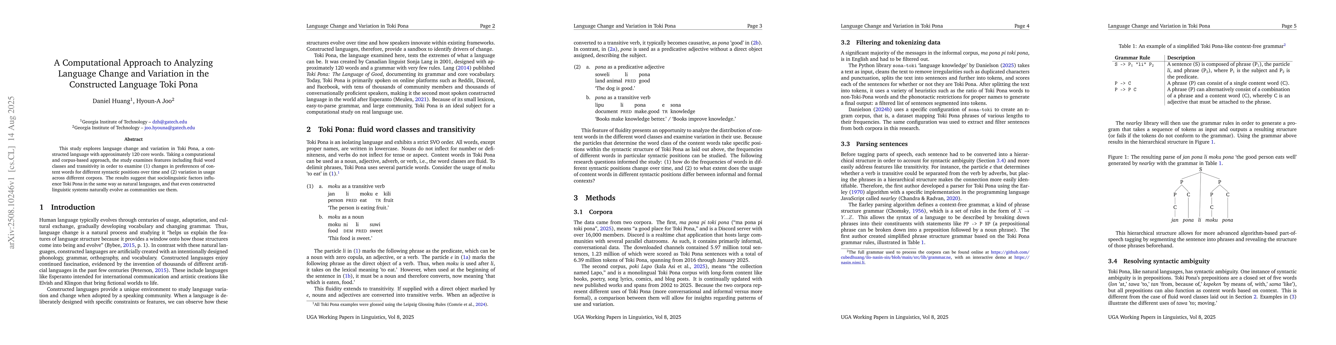 Thumbnail for A Computational Approach to Analyzing Language Change and Variation in
  the Constructed Language Toki Pona