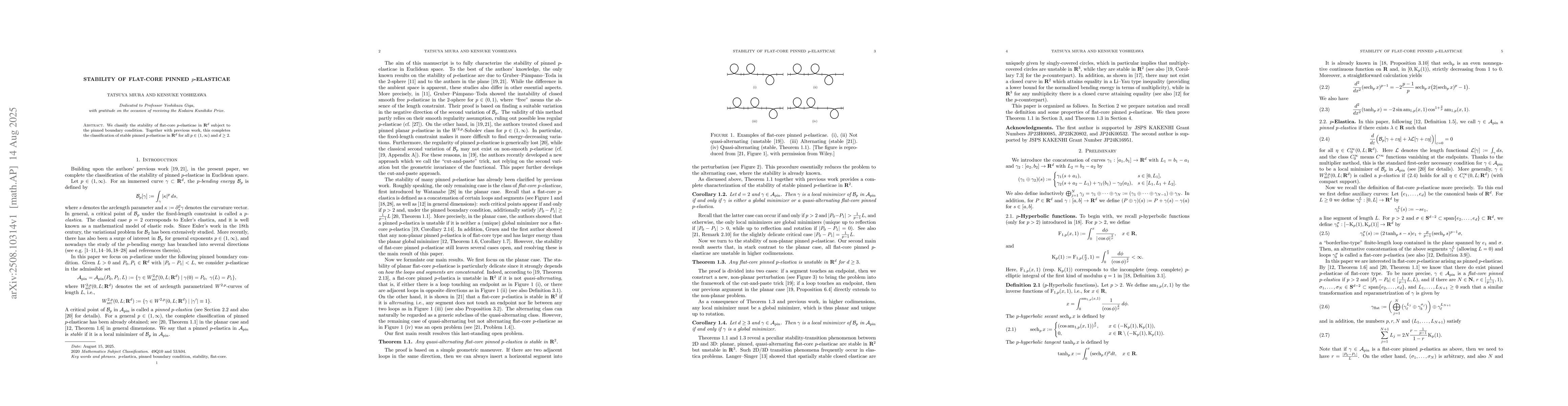Thumbnail for Stability of flat-core pinned p-elasticae