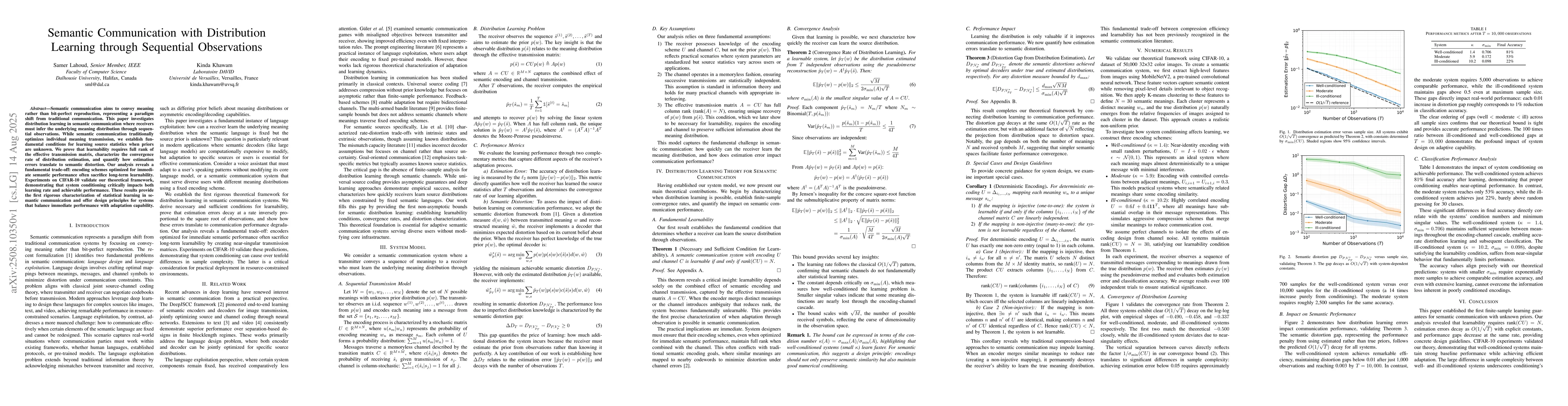 Thumbnail for Semantic Communication with Distribution Learning through Sequential
  Observations