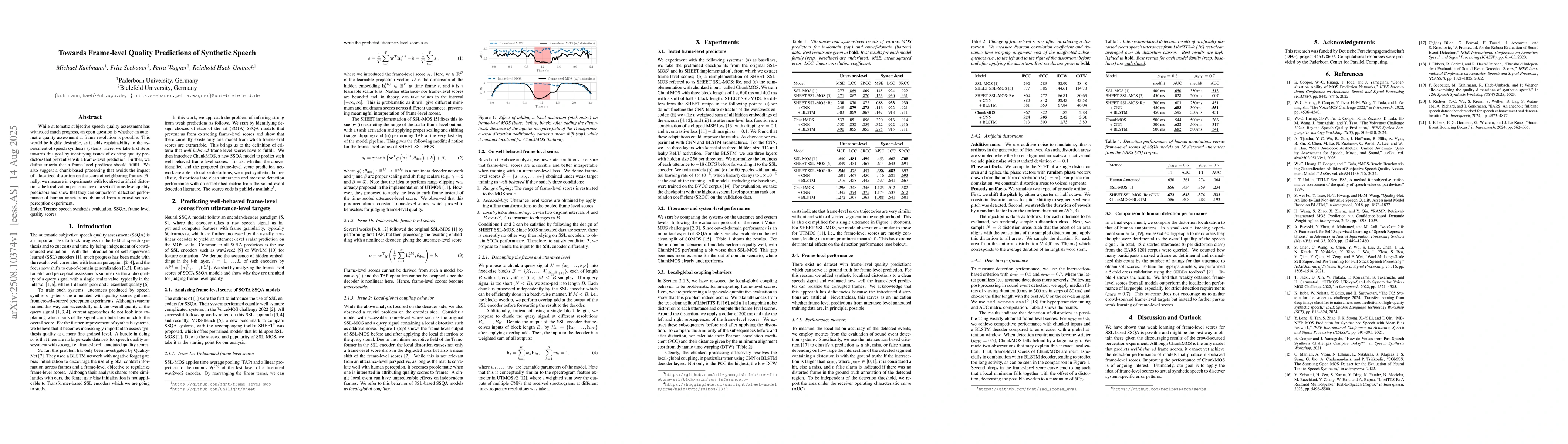 Thumbnail for Towards Frame-level Quality Predictions of Synthetic Speech