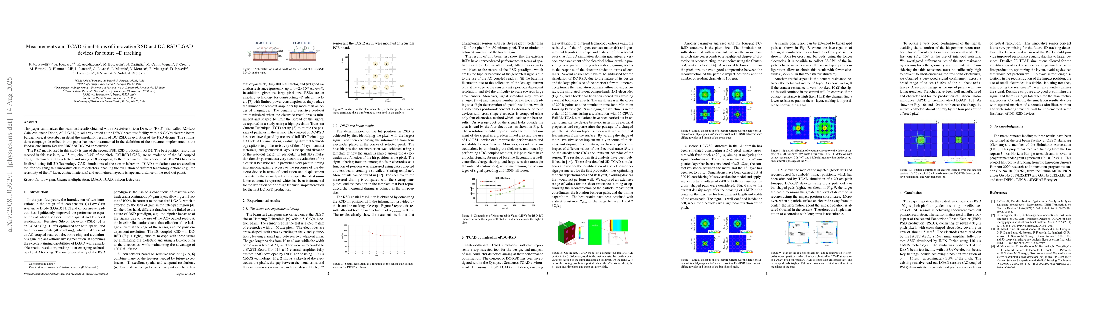 Thumbnail for Measurements and TCAD simulations of innovative RSD and DC-RSD LGAD
  devices for future 4D tracking