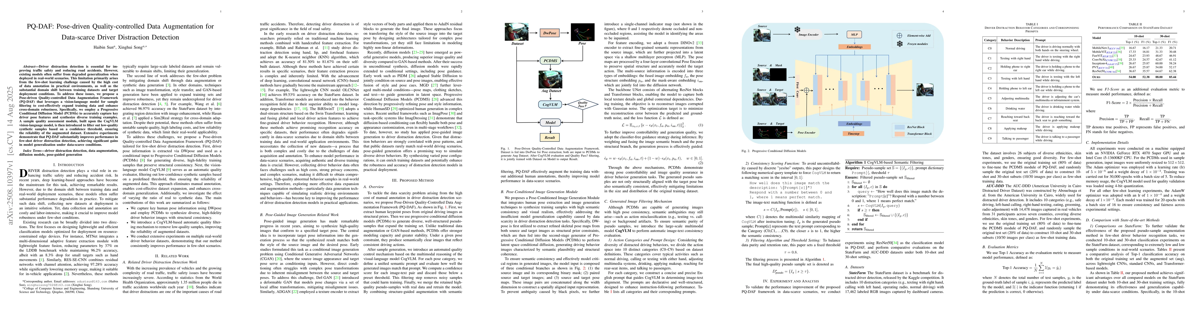 Thumbnail for PQ-DAF: Pose-driven Quality-controlled Data Augmentation for Data-scarce
  Driver Distraction Detection