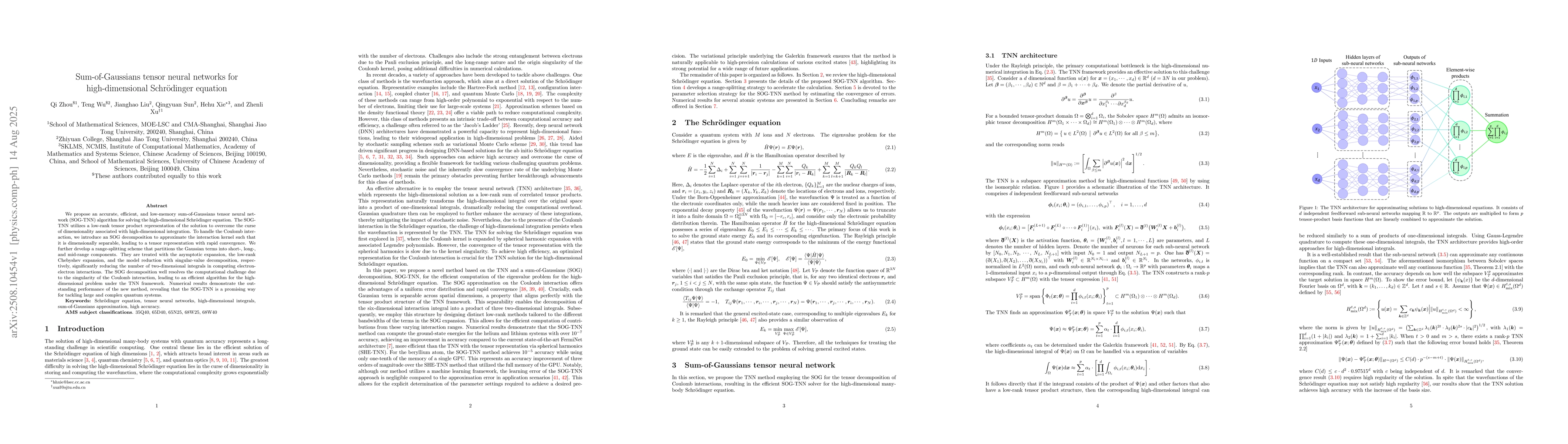 Thumbnail for Sum-of-Gaussians tensor neural networks for high-dimensional
  Schrödinger equation