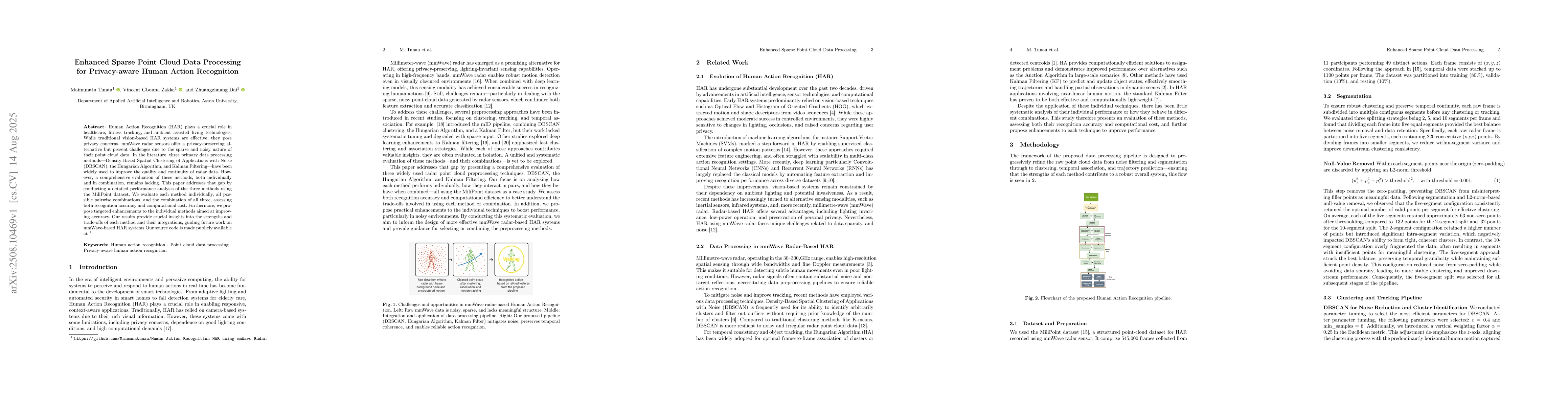 Thumbnail for Enhanced Sparse Point Cloud Data Processing for Privacy-aware Human
  Action Recognition