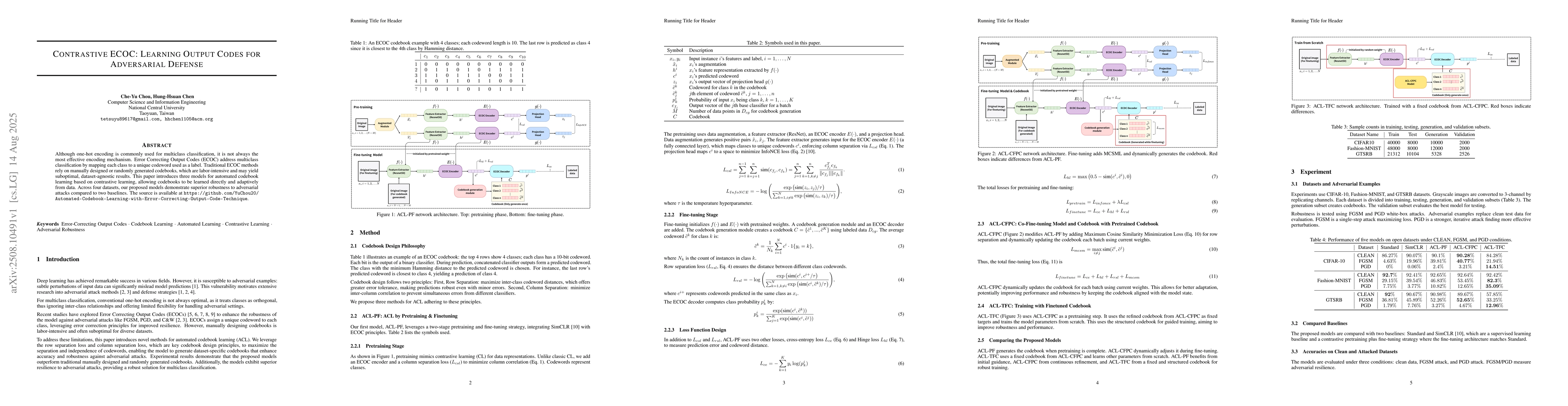 Thumbnail for Contrastive ECOC: Learning Output Codes for Adversarial Defense