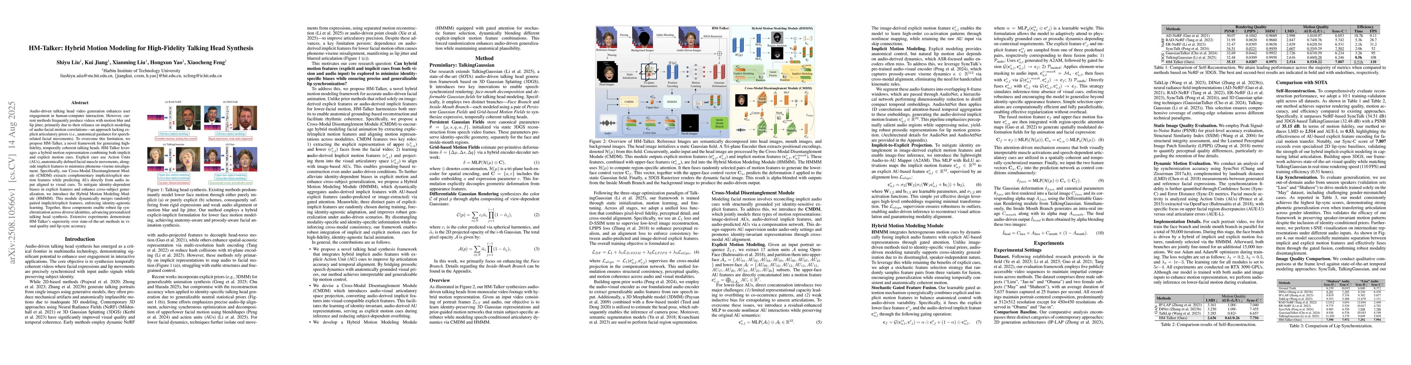 Thumbnail for HM-Talker: Hybrid Motion Modeling for High-Fidelity Talking Head
  Synthesis