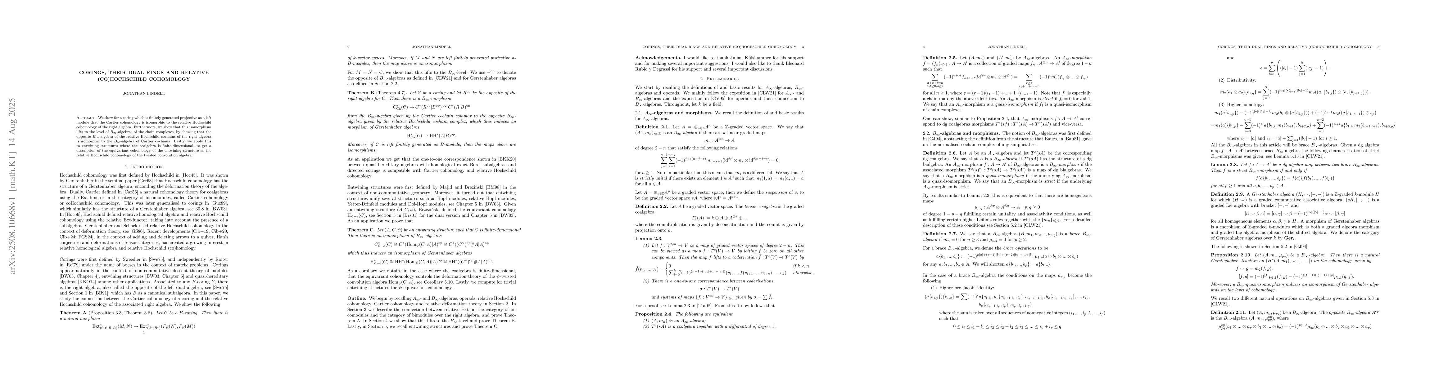 Thumbnail for Corings, their dual rings and relative (co)Hochschild cohomology