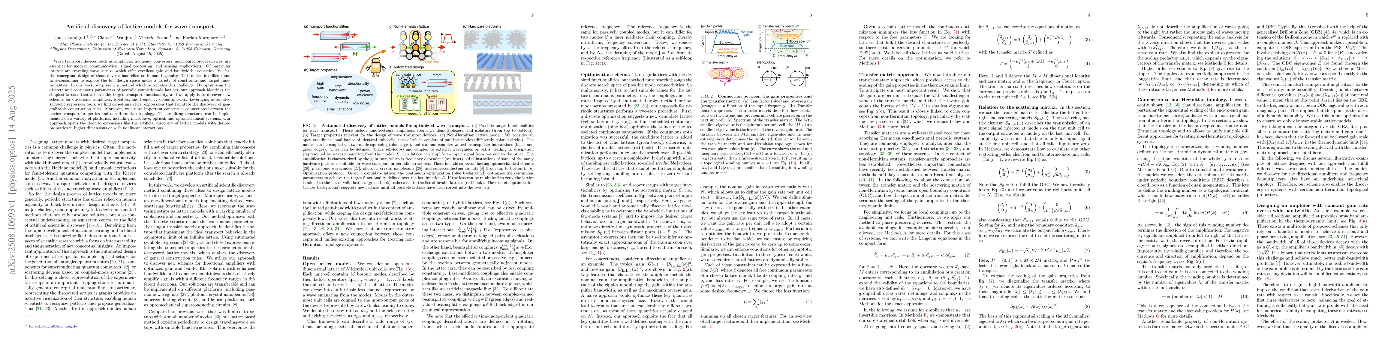 Thumbnail for Artificial discovery of lattice models for wave transport