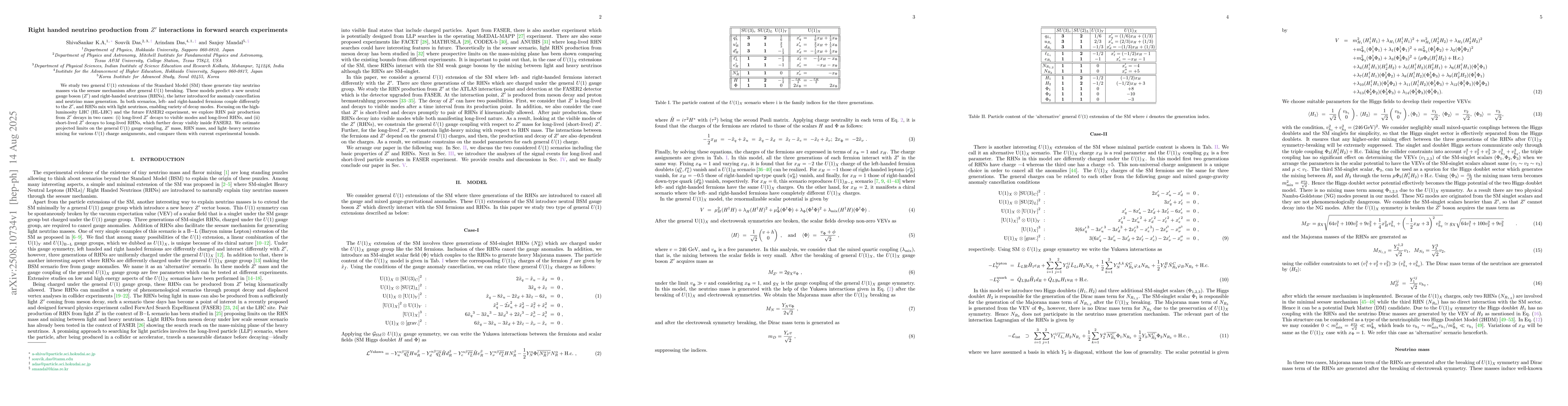 Thumbnail for Right handed neutrino production from $Z^\prime$ interactions in forward
  search experiments