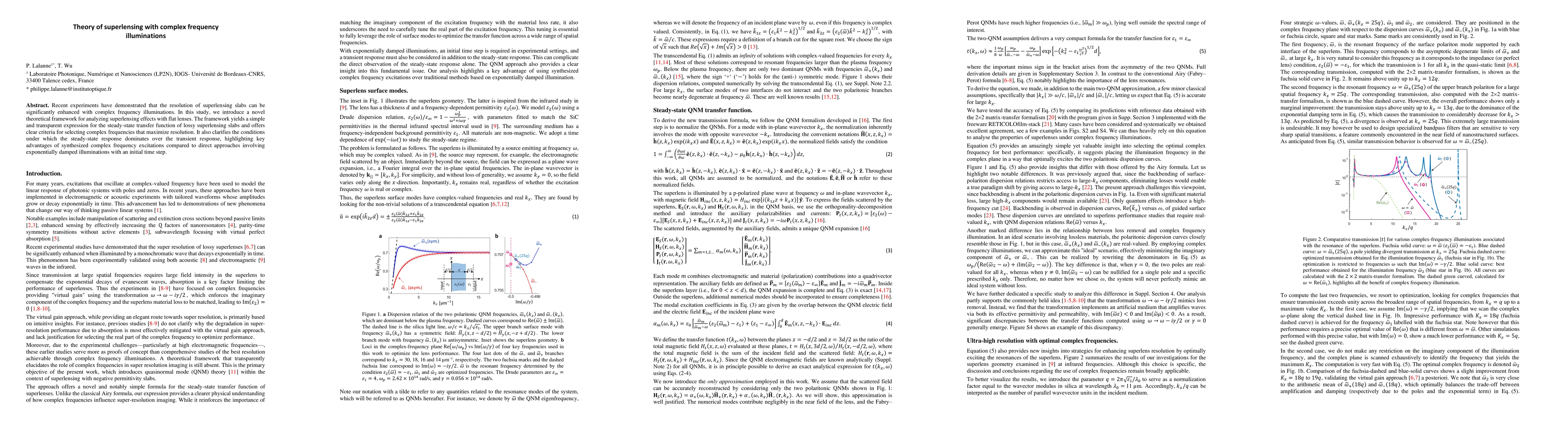 Thumbnail for Theory of superlensing with complex frequency illuminations