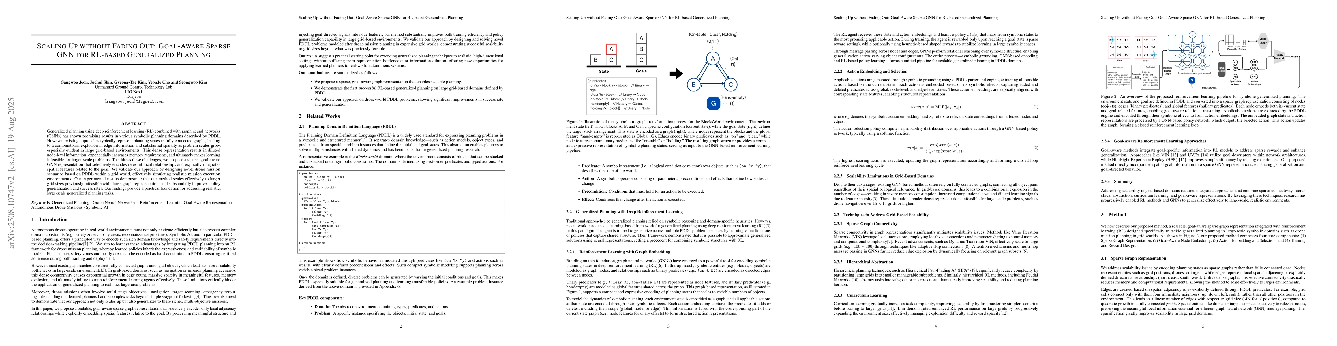 Thumbnail for Scaling Up without Fading Out: Goal-Aware Sparse GNN for RL-based
  Generalized Planning