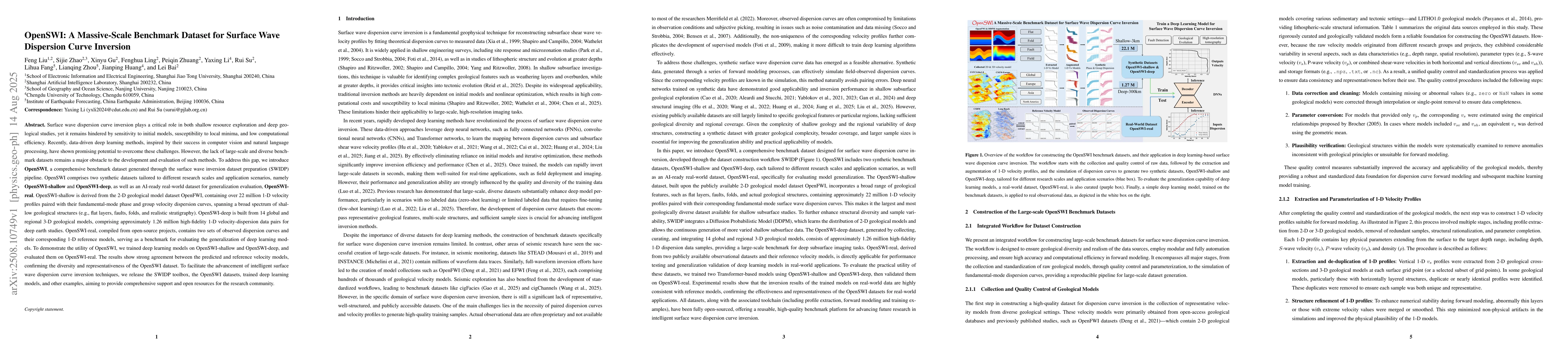 Thumbnail for OpenSWI: A Massive-Scale Benchmark Dataset for Surface Wave Dispersion
  Curve Inversion