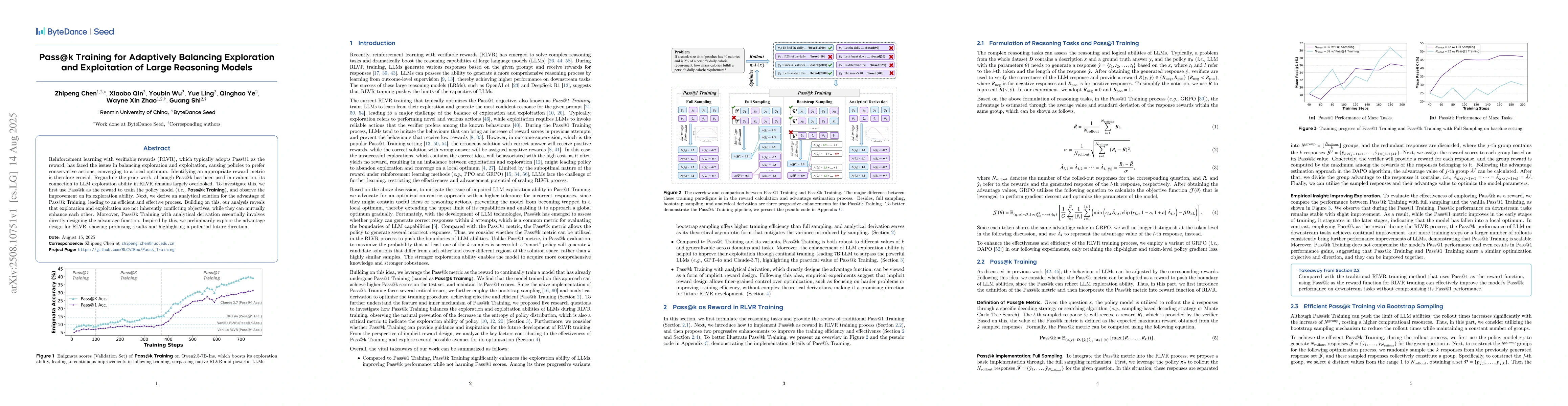 Thumbnail for Pass@k Training for Adaptively Balancing Exploration and Exploitation of
  Large Reasoning Models