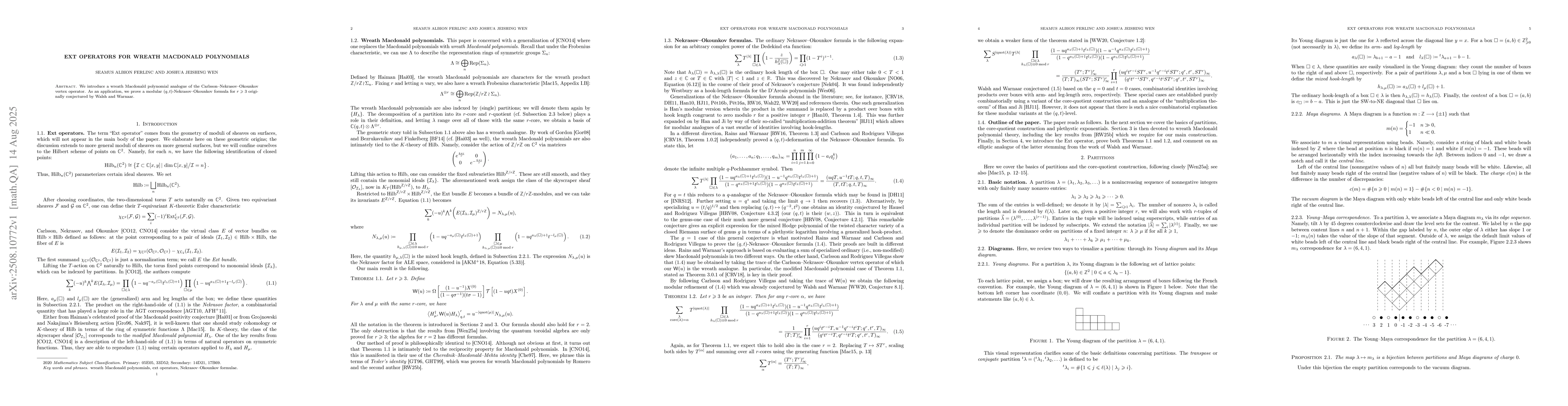 Thumbnail for Ext operators for wreath Macdonald polynomials