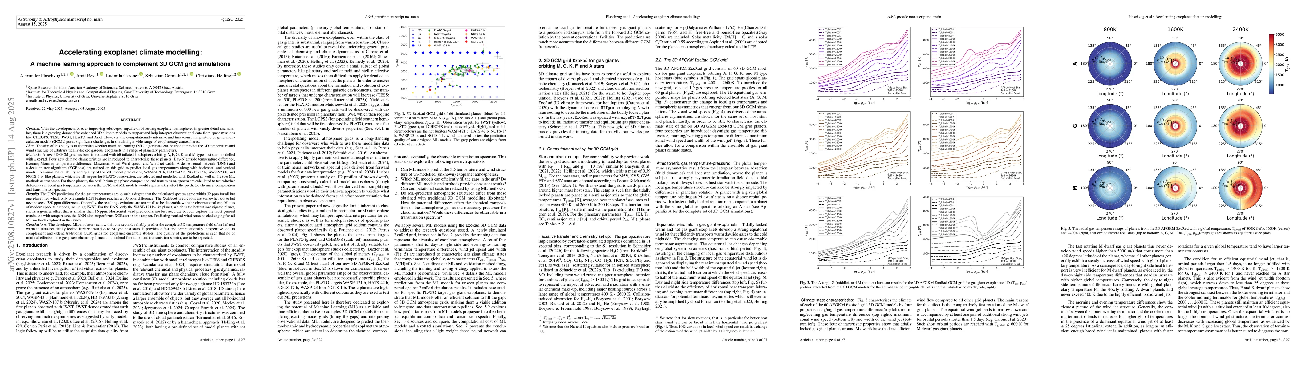 Thumbnail for Accelerating exoplanet climate modelling: A machine learning approach to
  complement 3D GCM grid simulations