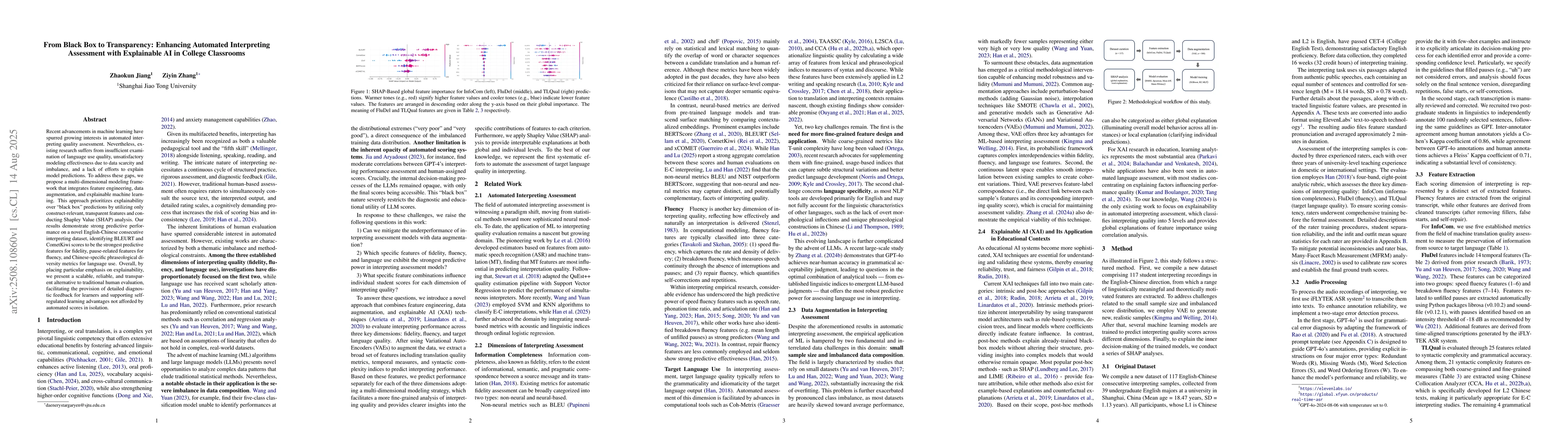 Thumbnail for From Black Box to Transparency: Enhancing Automated Interpreting
  Assessment with Explainable AI in College Classrooms