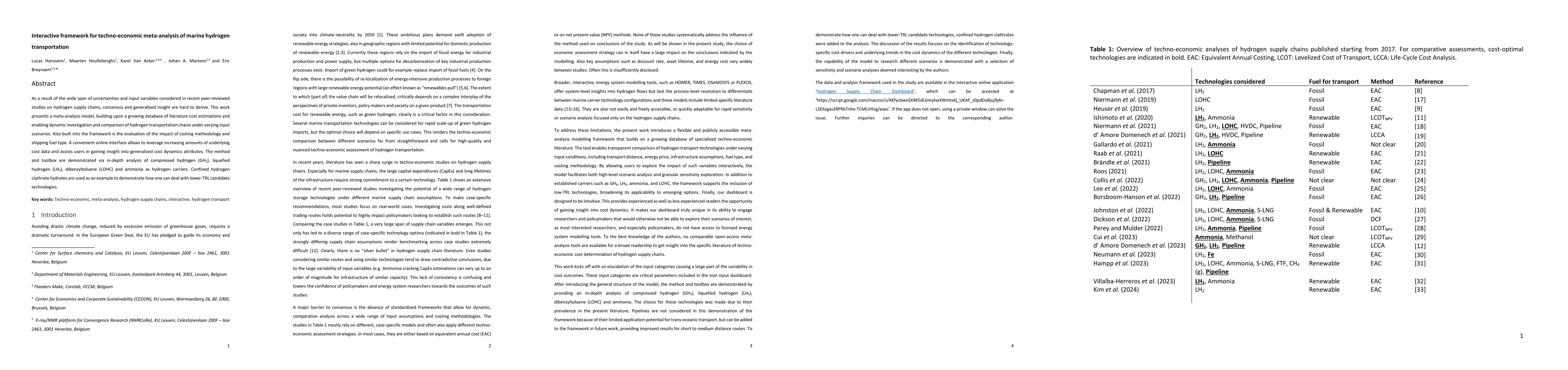 Thumbnail for Interactive framework for techno-economic meta-analysis of marine
  hydrogen transportation