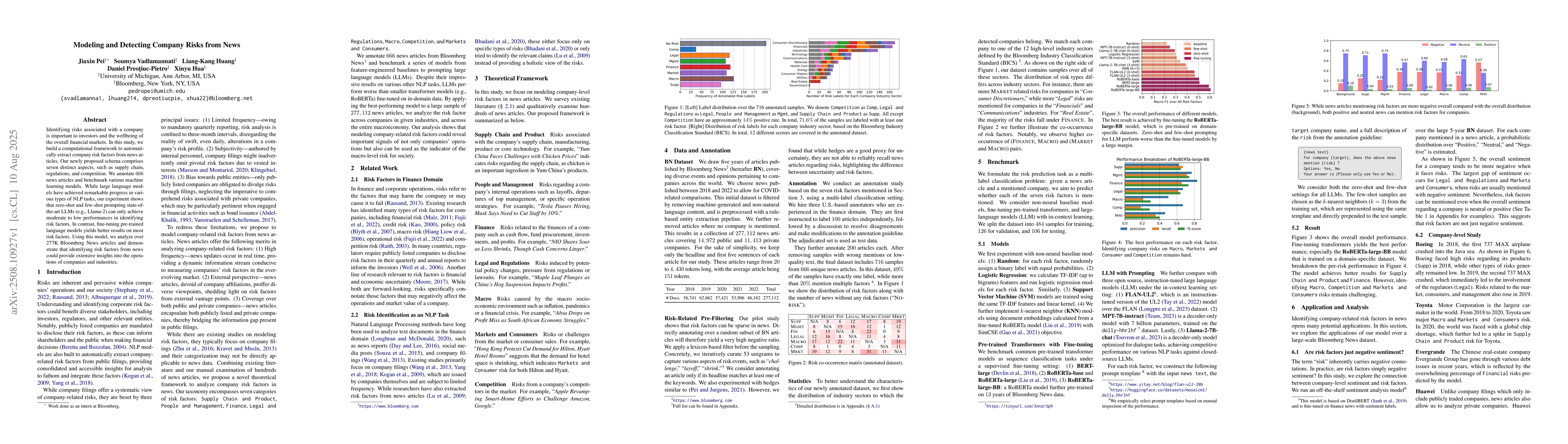 Thumbnail for Modeling and Detecting Company Risks from News: A Case Study in
  Bloomberg News