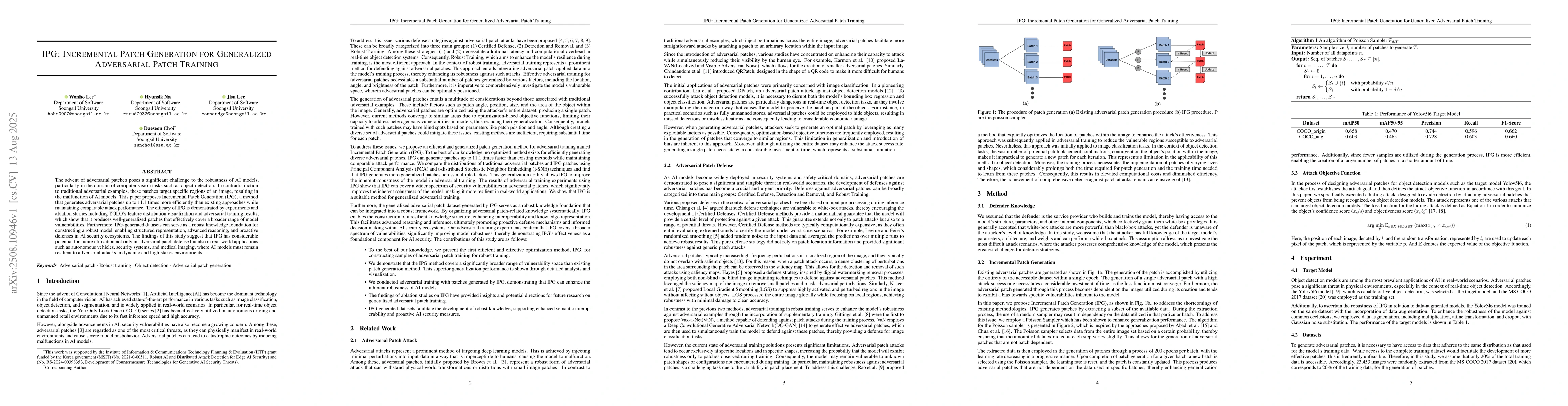 Thumbnail for IPG: Incremental Patch Generation for Generalized Adversarial Patch
  Training