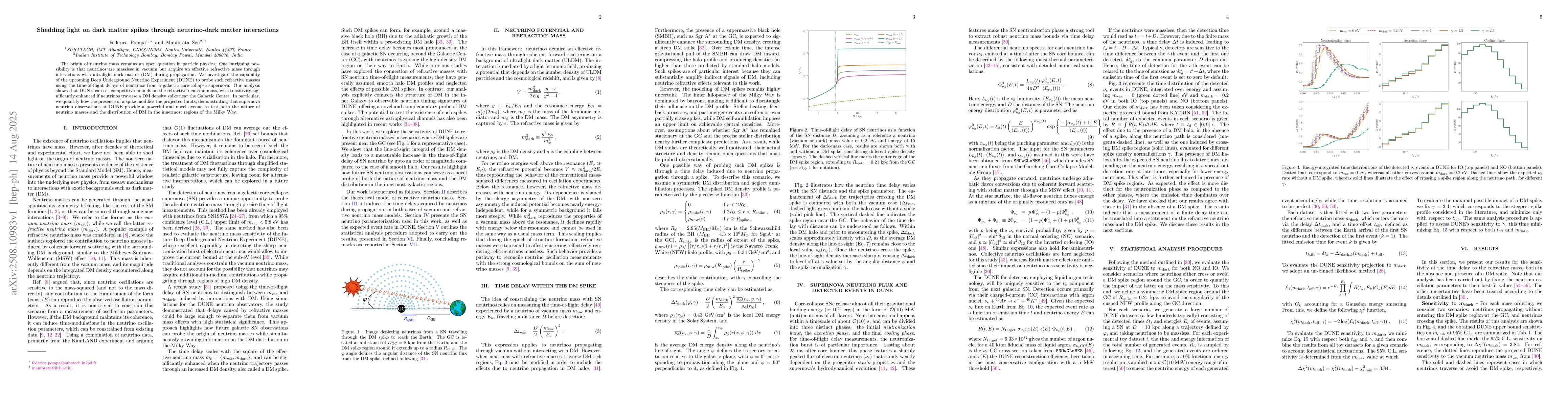 Thumbnail for Shedding light on dark matter spikes through neutrino-dark matter
  interactions