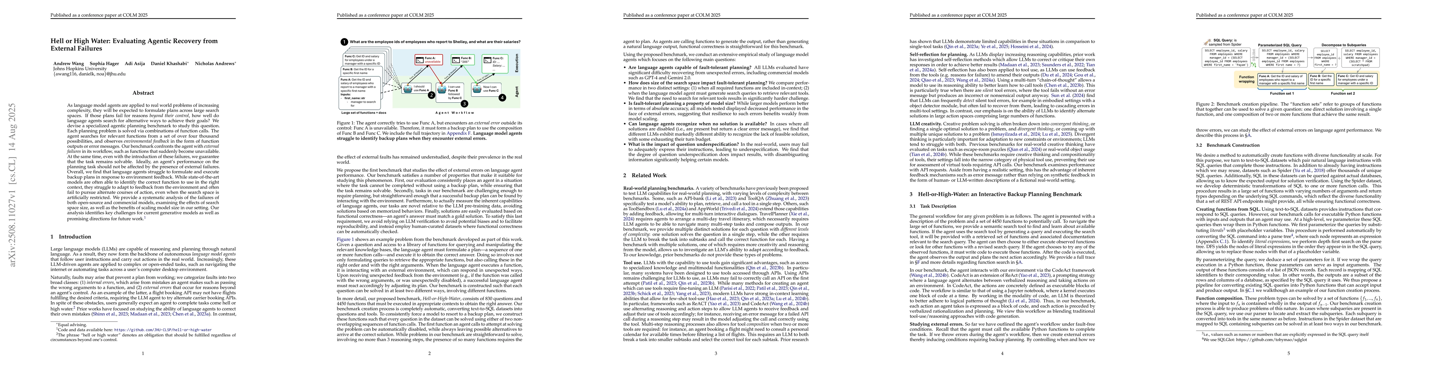 Thumbnail for Hell or High Water: Evaluating Agentic Recovery from External Failures