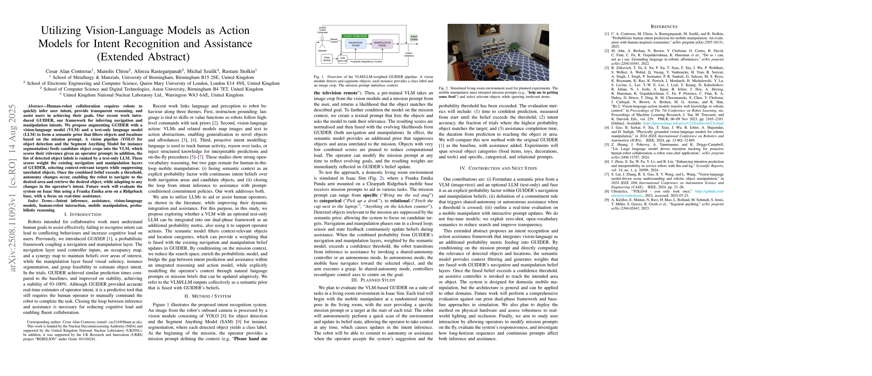 Thumbnail for Utilizing Vision-Language Models as Action Models for Intent Recognition
  and Assistance