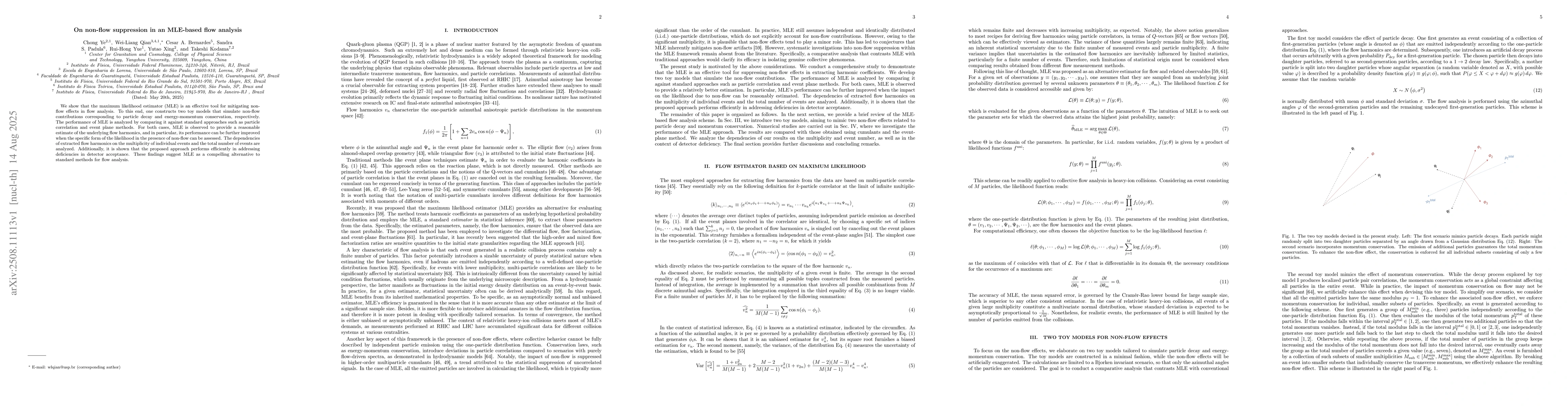 Thumbnail for On non-flow suppression in an MLE-based flow analysis