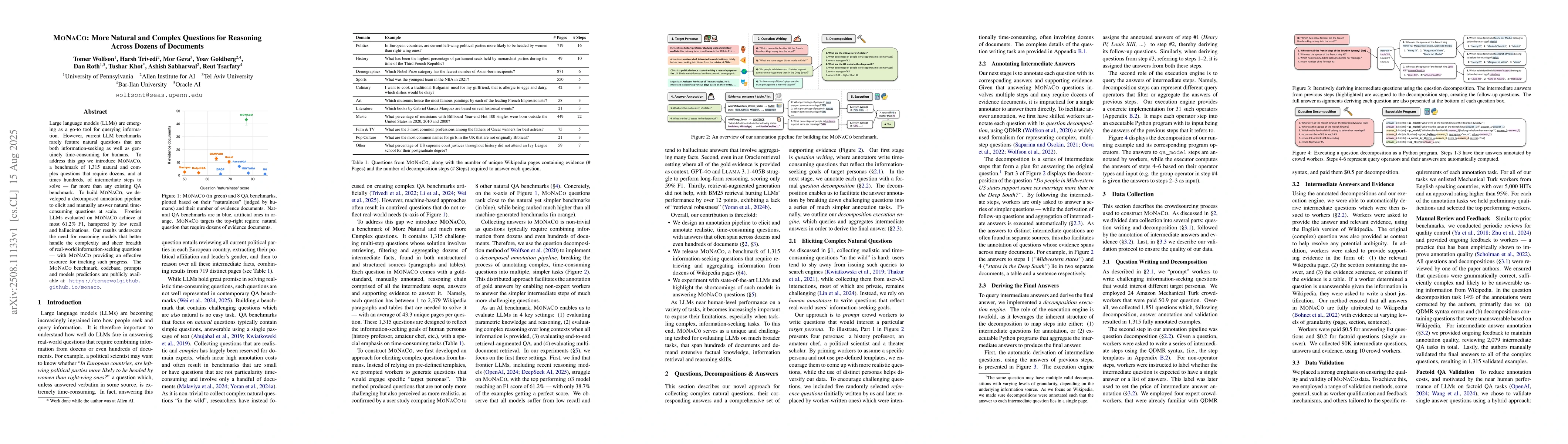 Thumbnail for MoNaCo: More Natural and Complex Questions for Reasoning Across Dozens
  of Documents