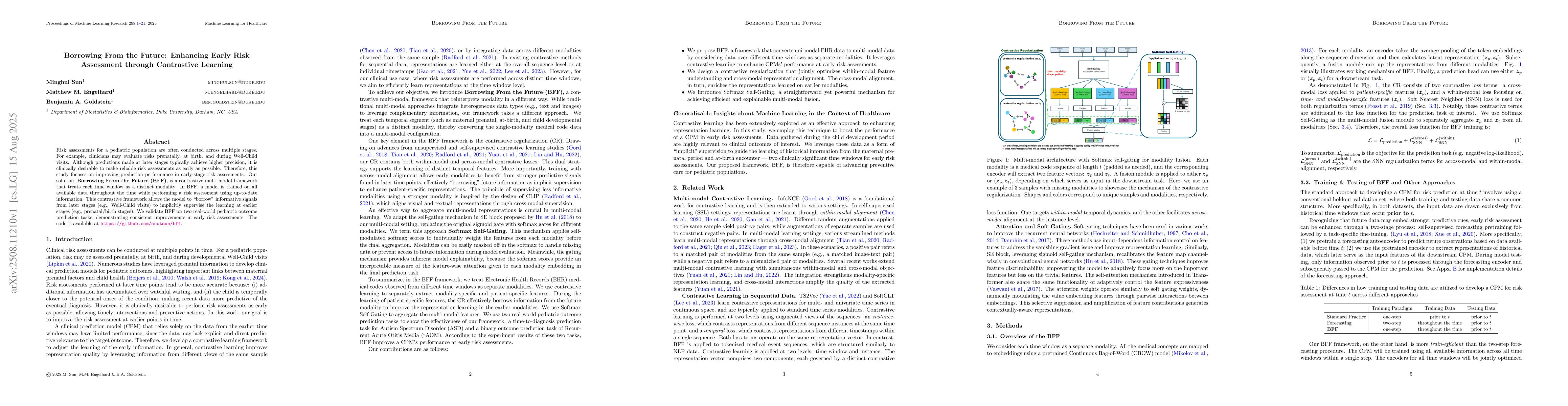 Thumbnail for Borrowing From the Future: Enhancing Early Risk Assessment through
  Contrastive Learning