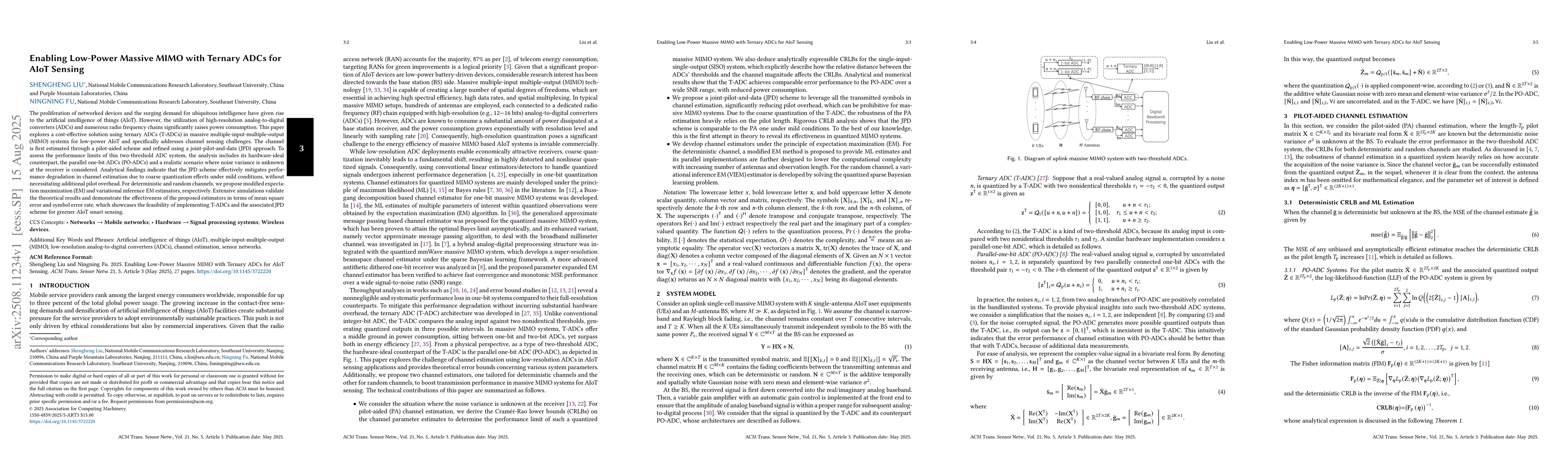 Thumbnail for Enabling low-power massive MIMO with ternary ADCs for AIoT sensing