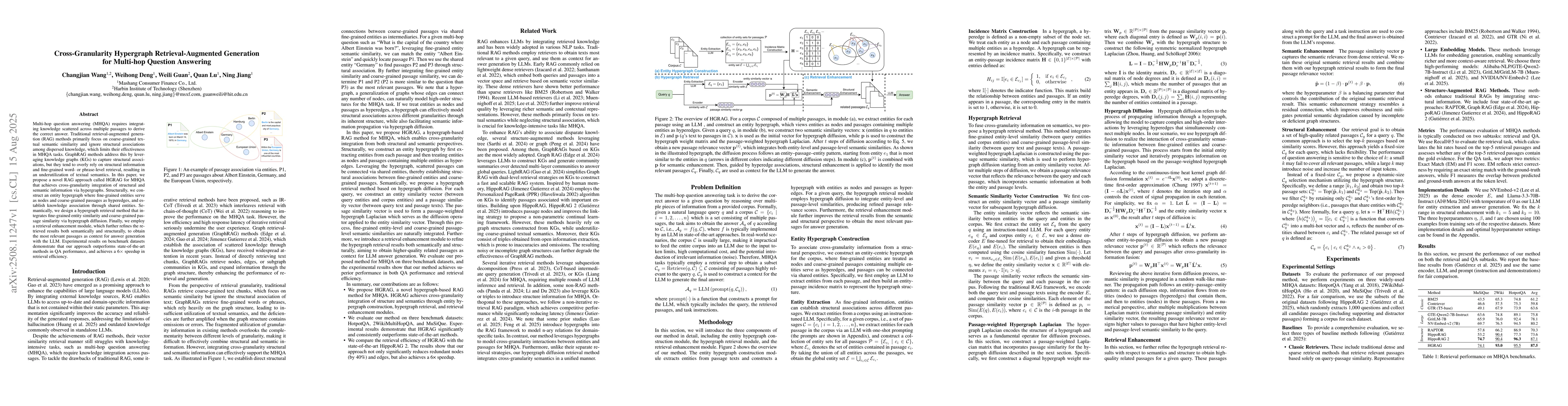 Thumbnail for Cross-Granularity Hypergraph Retrieval-Augmented Generation for
  Multi-hop Question Answering