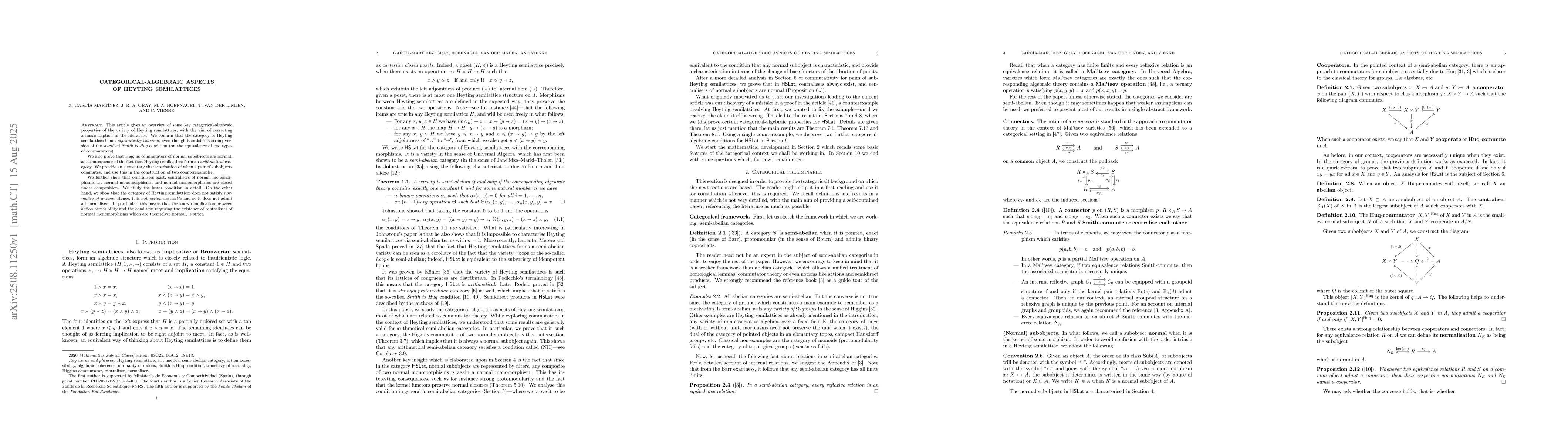 Thumbnail for Categorical-algebraic aspects of Heyting semilattices
