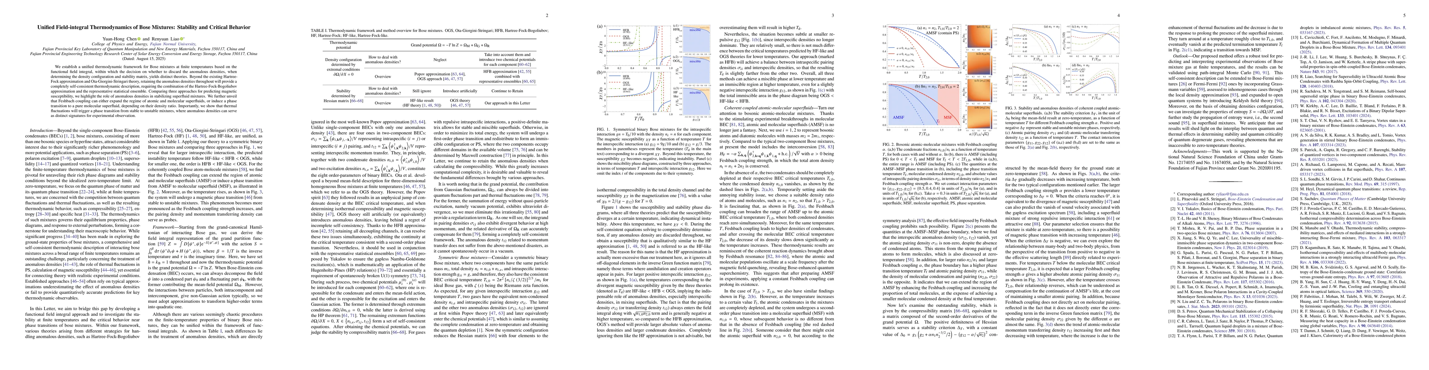 Thumbnail for Unified Field-integral Thermodynamics of Bose Mixtures: Stability and
  Critical Behavior