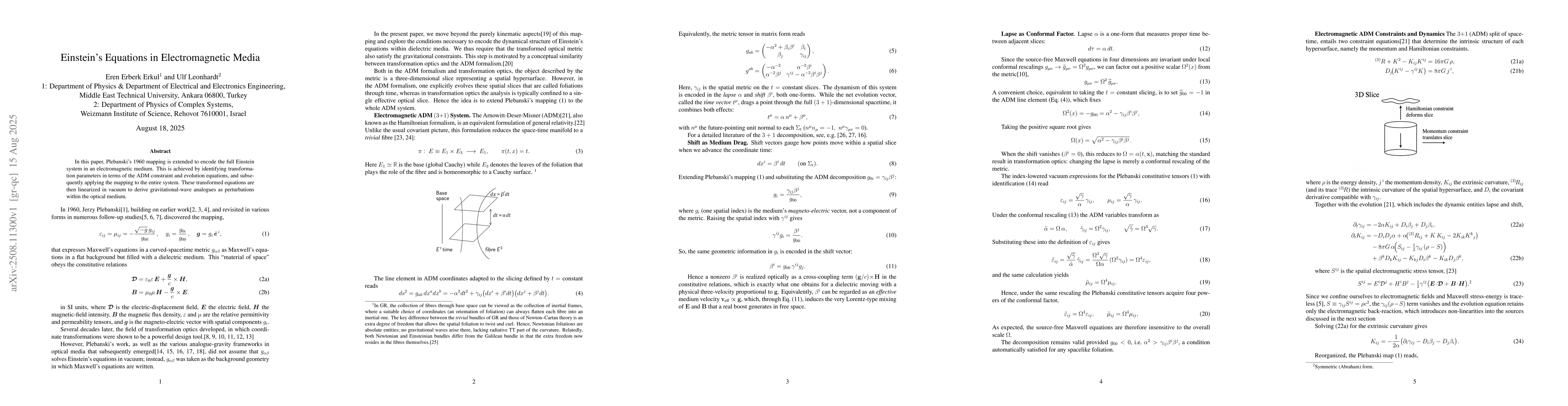 Thumbnail for Einstein's Equations in Electromagnetic Media