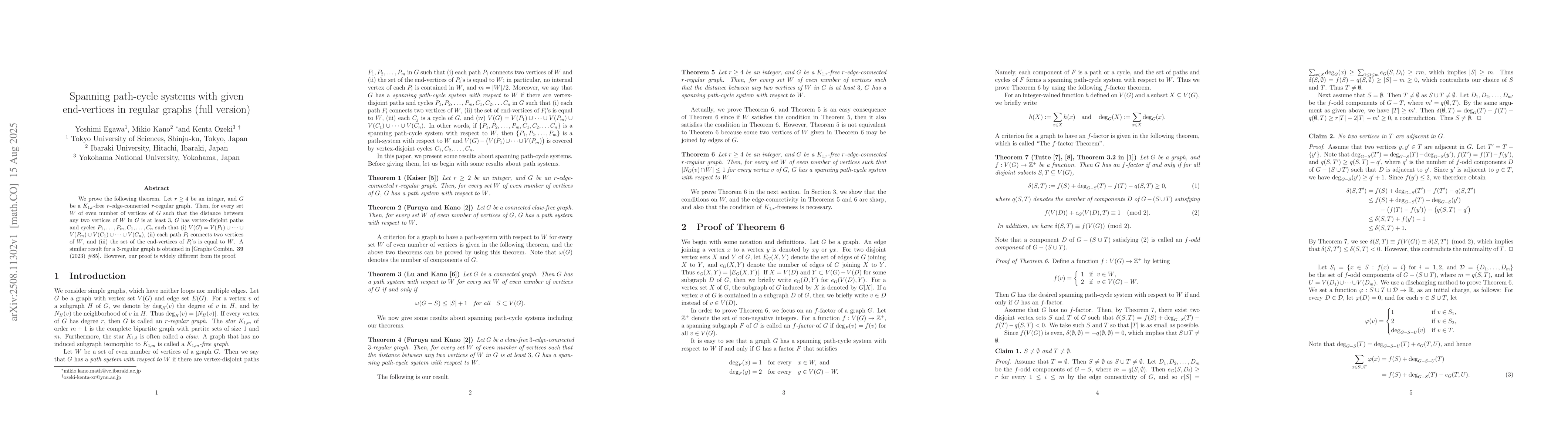 Thumbnail for Spanning path-cycle systems with given end-vertices in regular graphs
  (full version)