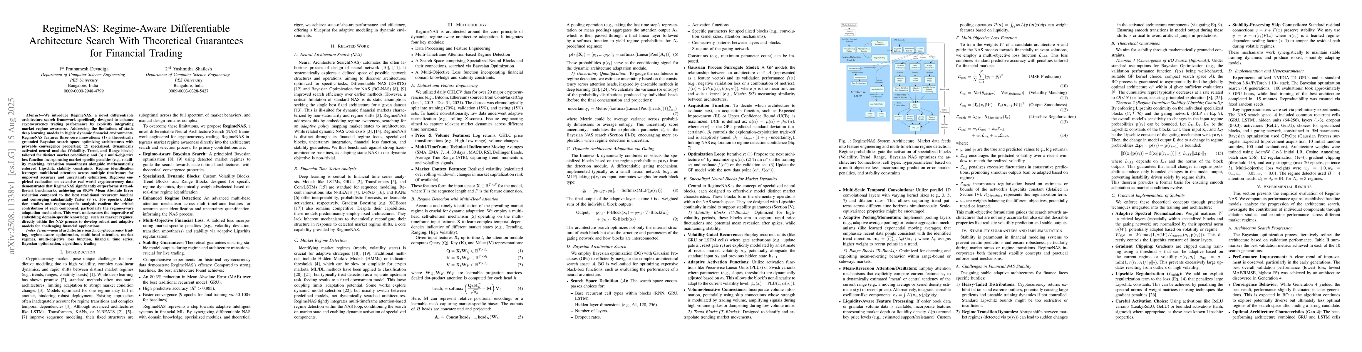 Thumbnail for RegimeNAS: Regime-Aware Differentiable Architecture Search With
  Theoretical Guarantees for Financial Trading