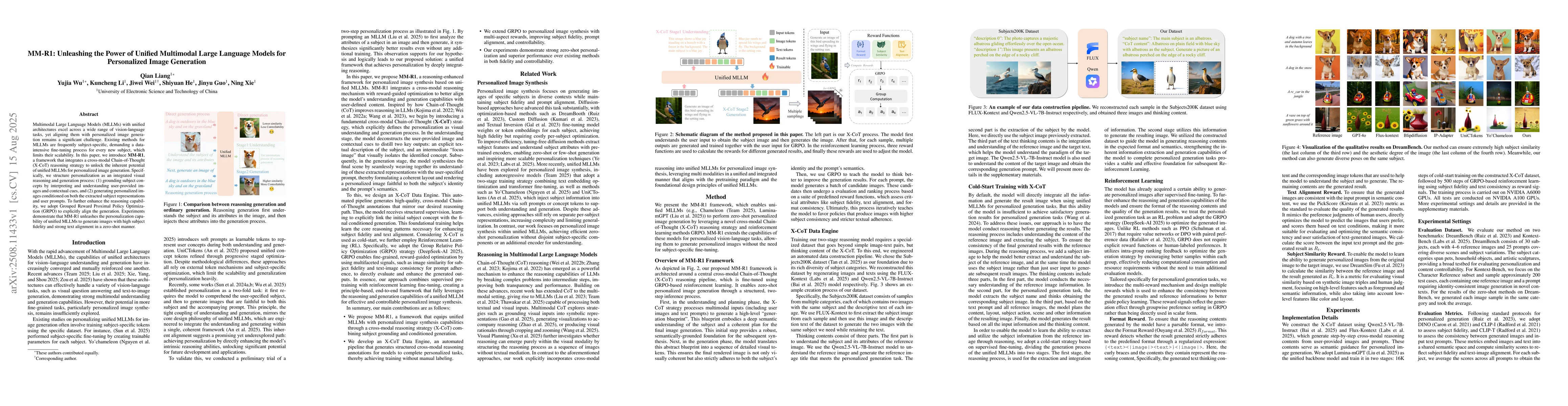 Thumbnail for MM-R1: Unleashing the Power of Unified Multimodal Large Language Models
  for Personalized Image Generation