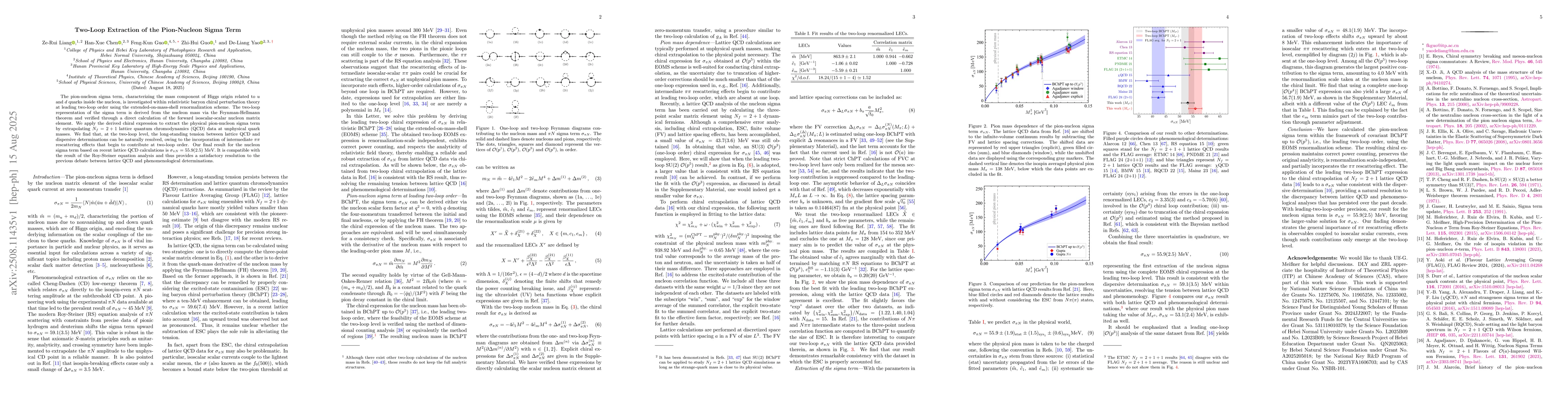 Thumbnail for Two-Loop Extraction of the Pion-Nucleon Sigma Term