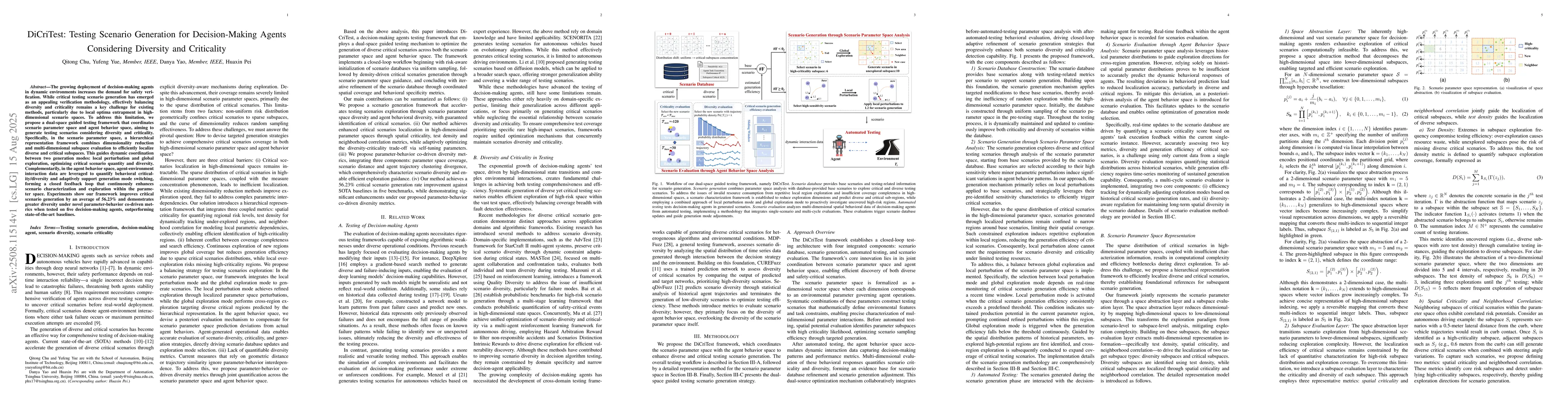 Thumbnail for DiCriTest: Testing Scenario Generation for Decision-Making Agents
  Considering Diversity and Criticality