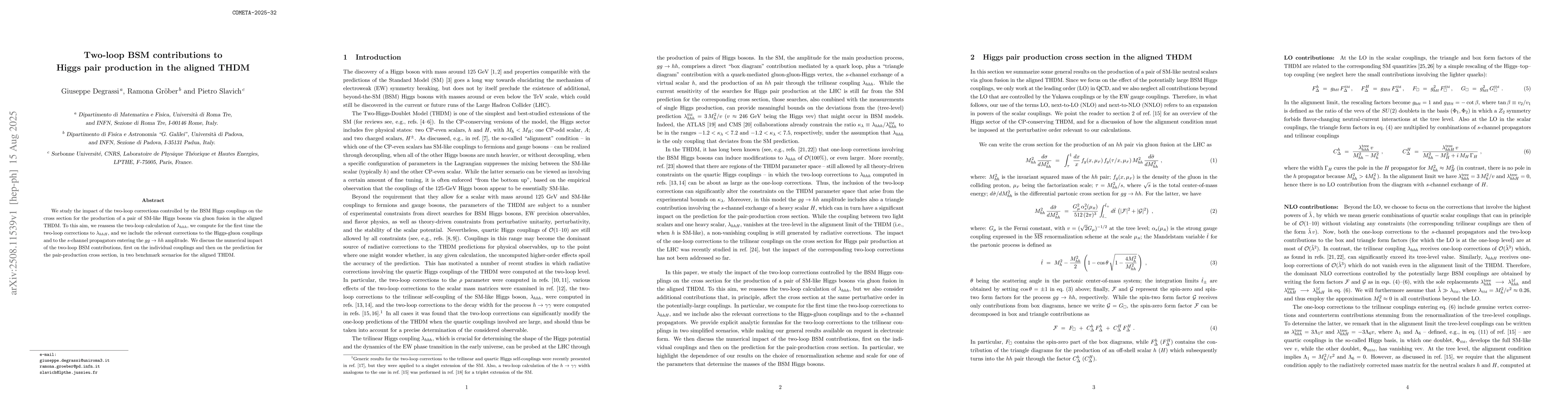 Thumbnail for Two-loop BSM contributions to Higgs pair production in the aligned THDM