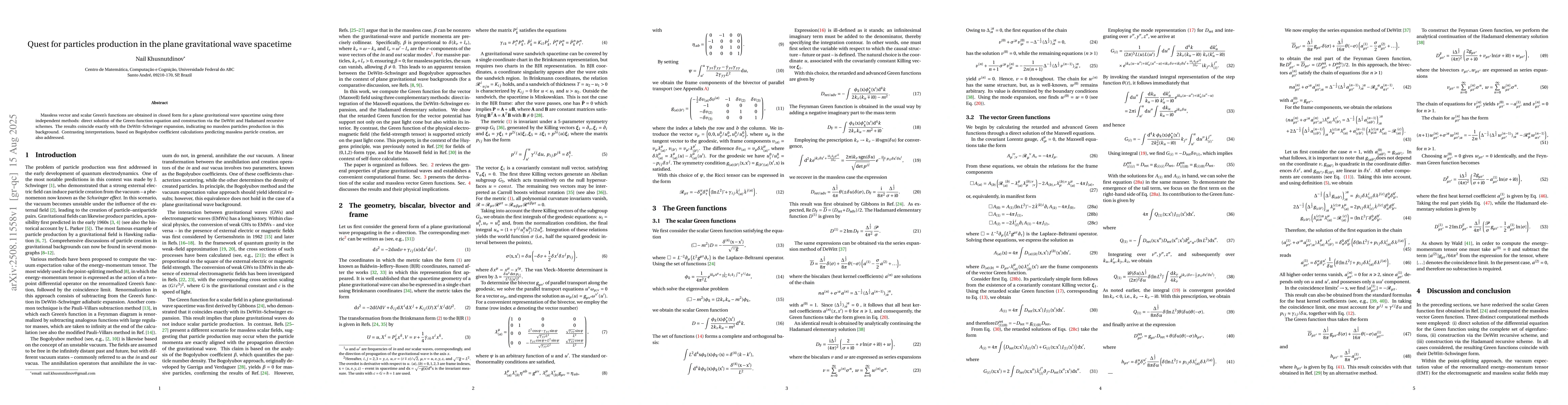 Thumbnail for Quest for particles production in the plane gravitational wave spacetime